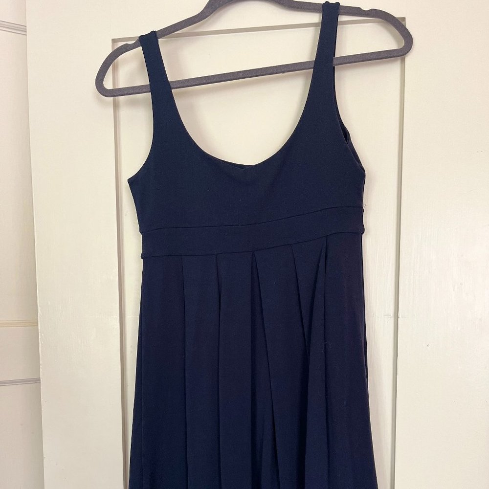 Susana Monaco Navy Blue A Line Ponte Tank Skater Flounce Dress - Size M